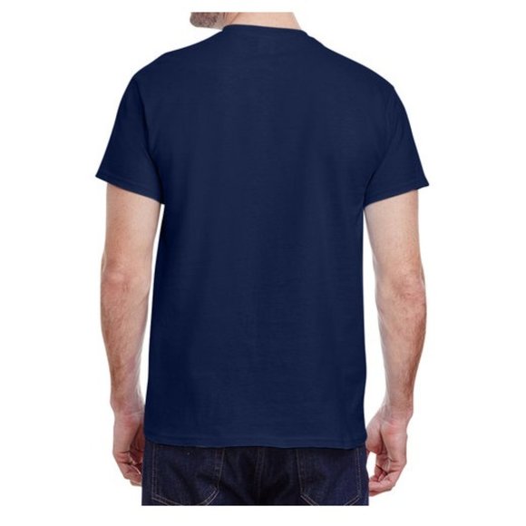 🆕 GILDAN ADULT ULTRA COTTON ROUND-NECK SHORT SLEEVE T-SHIRT - NAVY BLUE- MEN - Picture 4 of 5